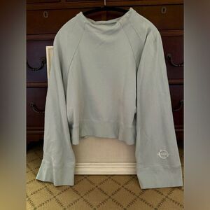 The Class mock neck boho sweatshirt sage green NWOT L